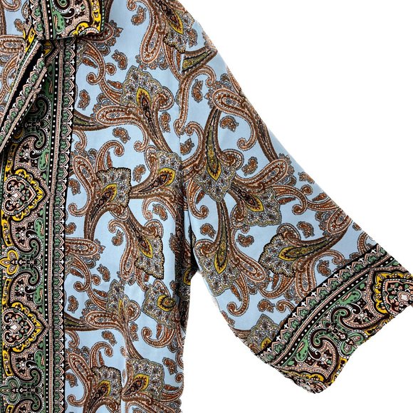 MNG Abstract Pattern Print Light Blue Shirt Size 8 - Picture 2 of 4